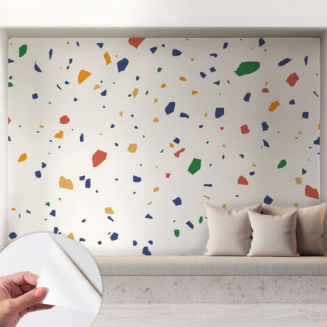 Selbstklebend Tapete - abwaschbar - Arbeitszimmer - Esszimmer- Top Qualität Regenbogenfarbene Stücke 208x146 cm