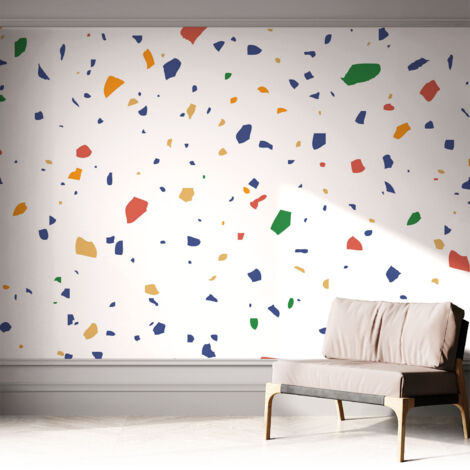 Selbstklebend Tapete - abwaschbar - Arbeitszimmer - Esszimmer- Top Qualität Regenbogenfarbene Stücke 312x219 cm