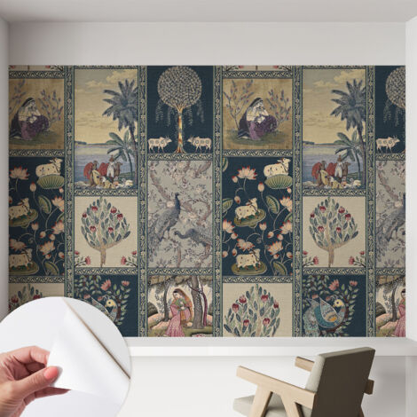 Selbstklebend Tapete - abwaschbar - Arbeitszimmer - Esszimmer- Top Qualität Romantische Szene 152x104 cm
