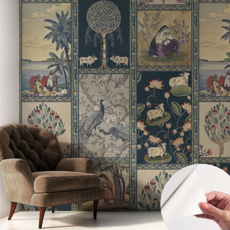 Selbstklebend Tapete - abwaschbar - Arbeitszimmer - Esszimmer- Top Qualität Romantische Szene 250x250 cm
