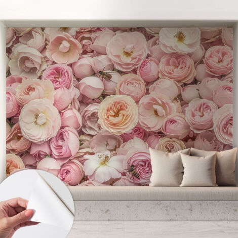 Selbstklebend Tapete - abwaschbar - Arbeitszimmer - Esszimmer- Top Qualität Schöne Blumen 208x146 cm
