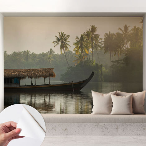 Selbstklebend Tapete - abwaschbar - Arbeitszimmer - Esszimmer- Top Qualität Tropischer Zufluchtsort 208x146 cm