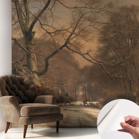Selbstklebend Tapete - abwaschbar - Arbeitszimmer - Esszimmer- Top Qualität Winterlandschaft 250x250 cm