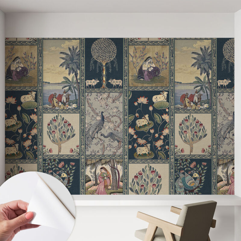 Tulup Selbstklebend Tapete - Abwaschbar - Arbeitszimmer - Esszimmer- Top Qualität Romantische Szene 152x104 Cm
