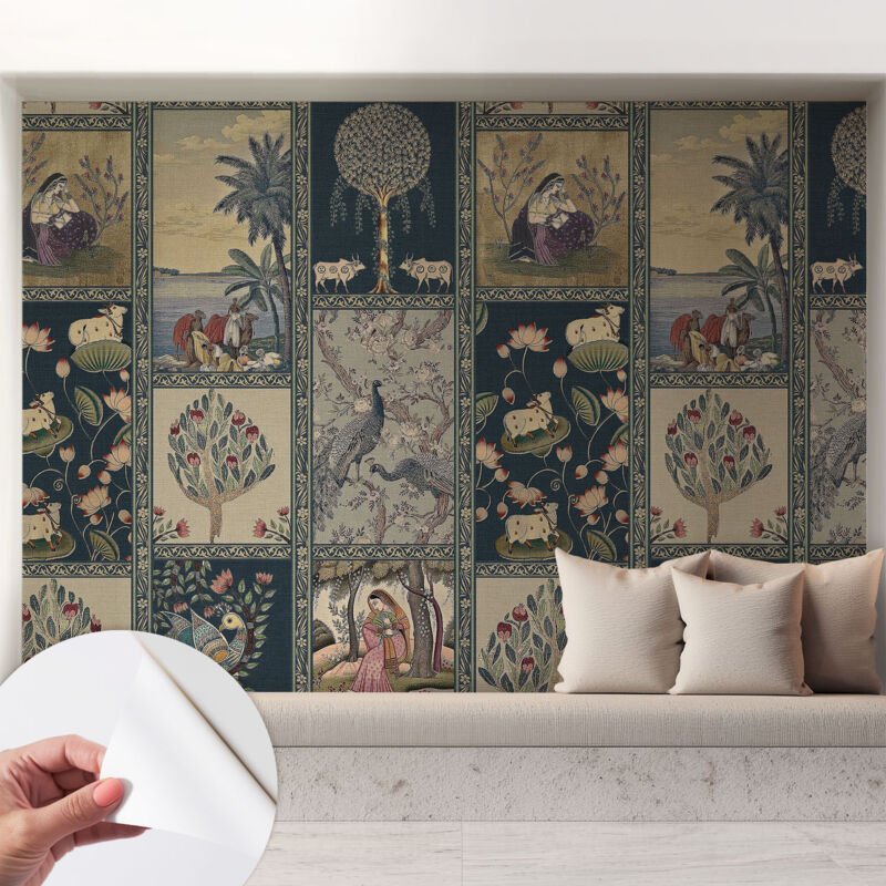Tulup Selbstklebend Tapete - Abwaschbar - Arbeitszimmer - Esszimmer- Top Qualität Romantische Szene 208x146 Cm