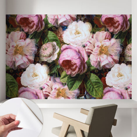 Selbstklebend Tapete - abwaschbar - Raumgestaltung  Schlafzimmer Wohnzimmer Tapete Blumeneleganz 104x70 cm