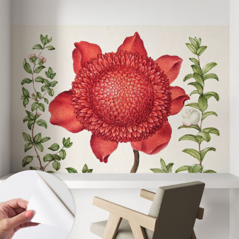 Selbstklebend Tapete - abwaschbar - Raumgestaltung  Schlafzimmer Wohnzimmer Tapete Blumeneleganz 104x70 cm