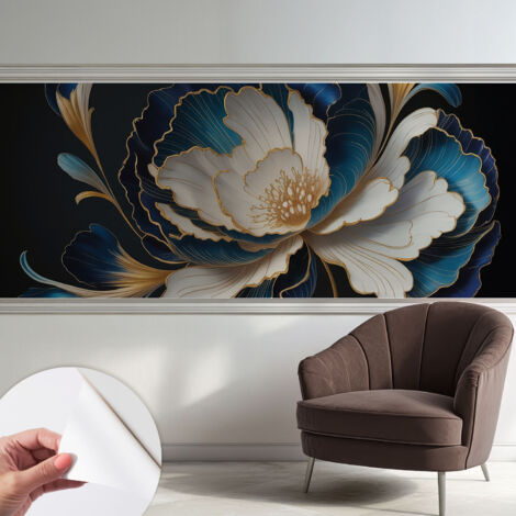 Selbstklebend Tapete - abwaschbar - Raumgestaltung  Schlafzimmer Wohnzimmer Tapete Blumenmuster 250x104 cm