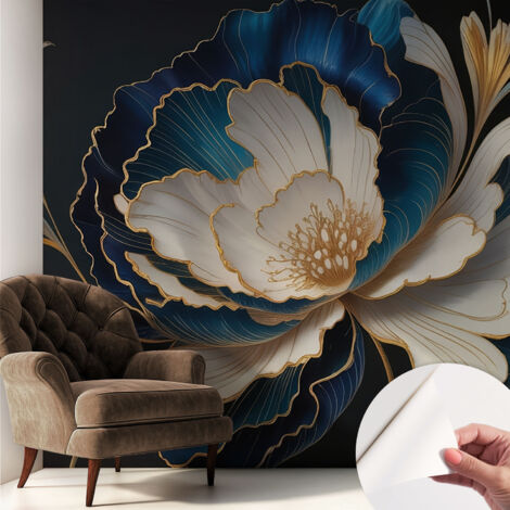 Selbstklebend Tapete - abwaschbar - Raumgestaltung  Schlafzimmer Wohnzimmer Tapete Blumenmuster 250x250 cm