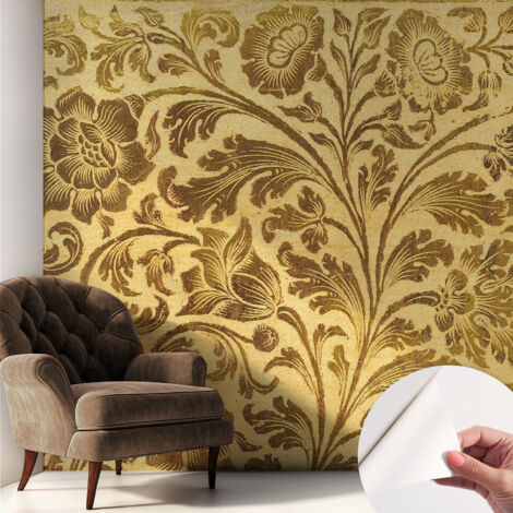 Selbstklebend Tapete - abwaschbar - Raumgestaltung  Schlafzimmer Wohnzimmer Tapete Blumiges Muster 250x250 cm