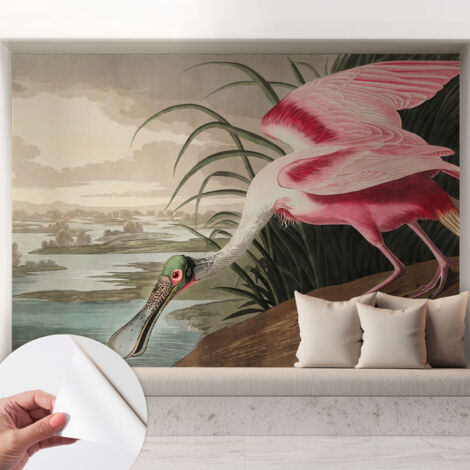 Selbstklebend Tapete - abwaschbar - Raumgestaltung  Schlafzimmer Wohnzimmer Tapete Exotischer Vogel 208x146 cm