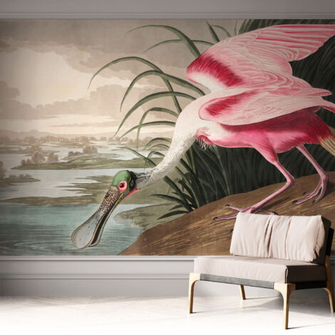 Selbstklebend Tapete - abwaschbar - Raumgestaltung  Schlafzimmer Wohnzimmer Tapete Exotischer Vogel 312x219 cm