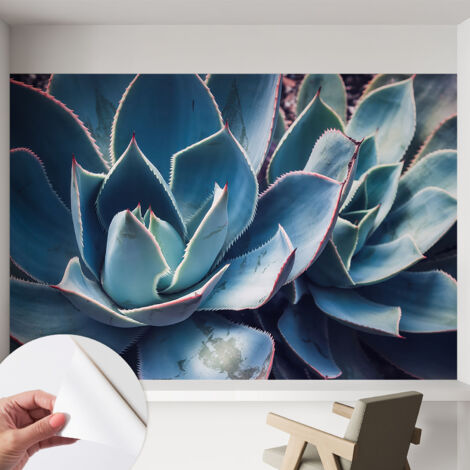 Selbstklebend Tapete - abwaschbar - Raumgestaltung  Schlafzimmer Wohnzimmer Tapete Grüne Aloe 152x104 cm