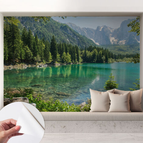 Selbstklebend Tapete - abwaschbar - Raumgestaltung  Schlafzimmer Wohnzimmer Tapete Grüner See 208x146 cm