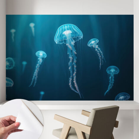 Selbstklebend Tapete - abwaschbar - Raumgestaltung  Schlafzimmer Wohnzimmer Tapete Meereseleganz 104x70 cm