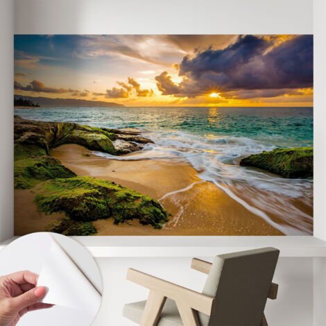 Selbstklebend Tapete - abwaschbar - Raumgestaltung  Schlafzimmer Wohnzimmer Tapete Meeresharmonie 104x70 cm