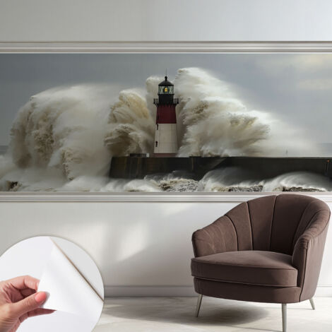 Selbstklebend Tapete - abwaschbar - Raumgestaltung  Schlafzimmer Wohnzimmer Tapete Meereswellen 250x104 cm