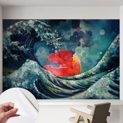 Selbstklebend Tapete - abwaschbar - Raumgestaltung  Schlafzimmer Wohnzimmer Tapete Ozeanischer Sonnenaufgang 152x104 cm