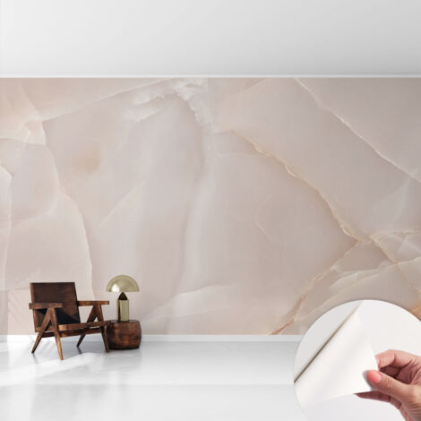 Selbstklebend Tapete - abwaschbar - Raumgestaltung  Schlafzimmer Wohnzimmer Tapete Rosa Marmor 416x254 cm