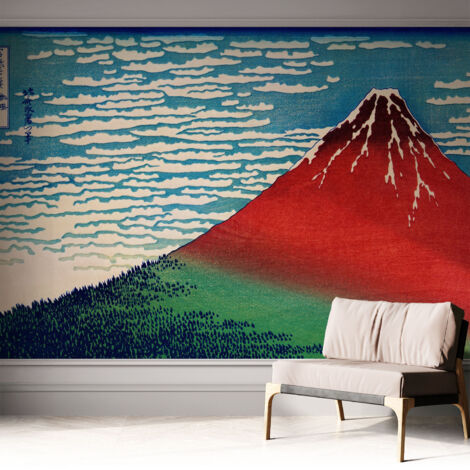 Selbstklebend Tapete - abwaschbar - Raumgestaltung  Schlafzimmer Wohnzimmer Tapete Roter Berg 312x219 cm