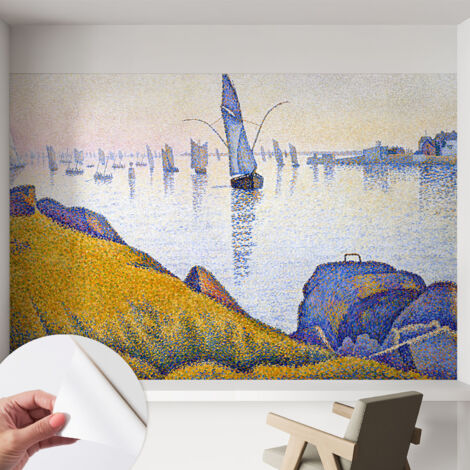 Selbstklebend Tapete - abwaschbar - Raumgestaltung  Schlafzimmer Wohnzimmer Tapete Segelboot-Spiegelung 152x104 cm