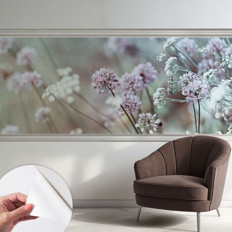 Selbstklebend Tapete - abwaschbar - Raumgestaltung  Schlafzimmer Wohnzimmer Tapete Wiesenblumen 250x104 cm