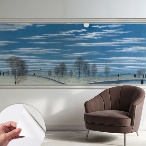 Selbstklebend Tapete - abwaschbar - Raumgestaltung  Schlafzimmer Wohnzimmer Tapete Winterlandschaft 250x104 cm