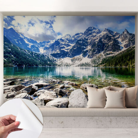 Selbstklebend Tapete modern - Wanddeko für Küche - Klebefolie Wand - luxus Look Berglandschaft 208x146 cm