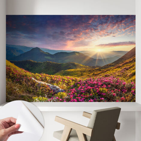 Selbstklebend Tapete modern - Wanddeko für Küche - Klebefolie Wand - luxus Look Bergpanorama 104x70 cm