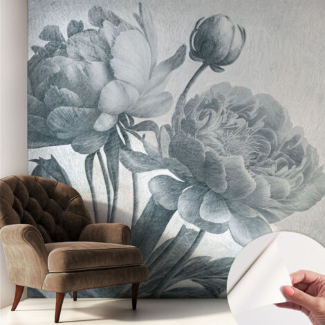 Selbstklebend Tapete modern - Wanddeko für Küche - Klebefolie Wand - luxus Look Blumiger Chic 250x250 cm