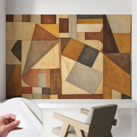 Selbstklebend Tapete modern - Wanddeko für Küche - Klebefolie Wand - luxus Look Geometrische Abstraktion 104x70 cm