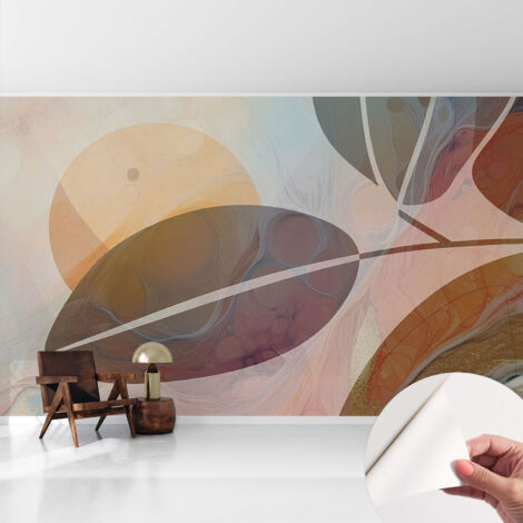 Selbstklebend Tapete modern - Wanddeko für Küche - Klebefolie Wand - luxus Look Harmonische Blätter 416x254 cm
