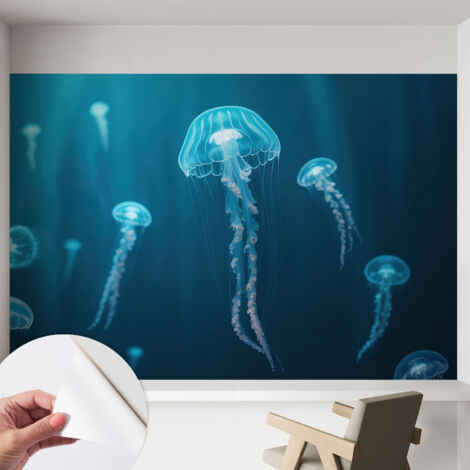 Selbstklebend Tapete modern - Wanddeko für Küche - Klebefolie Wand - luxus Look Meereseleganz 152x104 cm