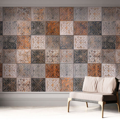 Selbstklebend Tapete modern - Wanddeko für Küche - Klebefolie Wand - luxus Look Ornamentale Fliesen 312x219 cm