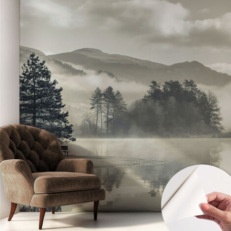 Selbstklebend Tapete modern - Wanddeko für Küche - Klebefolie Wand - luxus Look Romantische Landschaft 250x250 cm