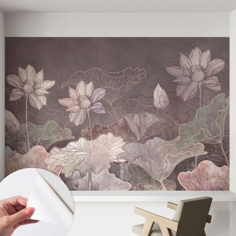 Selbstklebend Tapete modern - Wanddeko für Küche - Klebefolie Wand - luxus Look Ruhige Botanik 152x104 cm