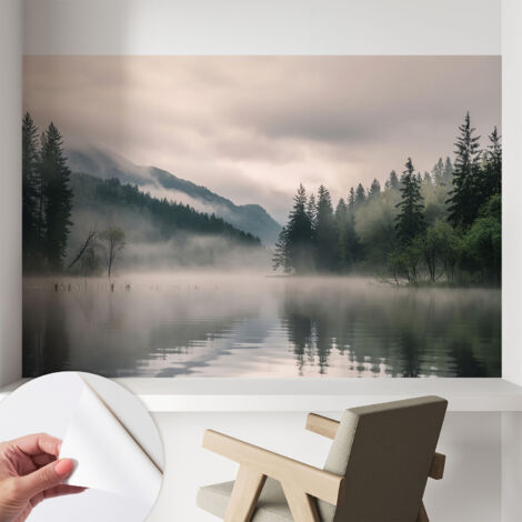 Selbstklebend Tapete modern - Wanddeko für Küche - Klebefolie Wand - luxus Look Stimmungsvoller See 104x70 cm