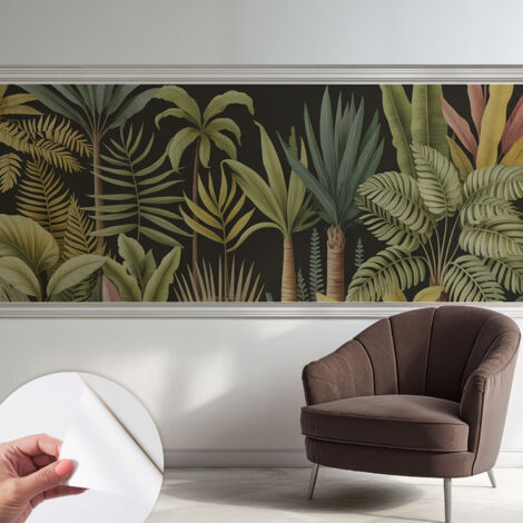 Selbstklebend Tapete modern - Wanddeko für Küche - Klebefolie Wand - luxus Look Tropischer Dschungel 250x104 cm