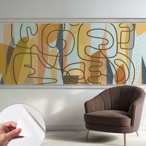 Selbstklebend Tapete modern Wohnzimmer - Wanddekoration - einfach anzubringen Abstrakte Formen 250x104 cm