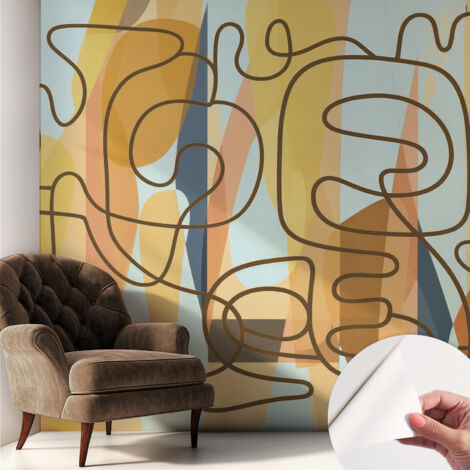 Selbstklebend Tapete modern Wohnzimmer - Wanddekoration - einfach anzubringen Abstrakte Formen 250x250 cm