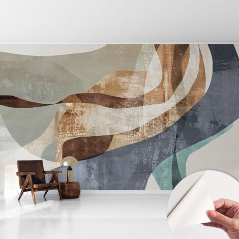 Selbstklebend Tapete modern Wohnzimmer - Wanddekoration - einfach anzubringen Abstrakte Komposition 416x254 cm