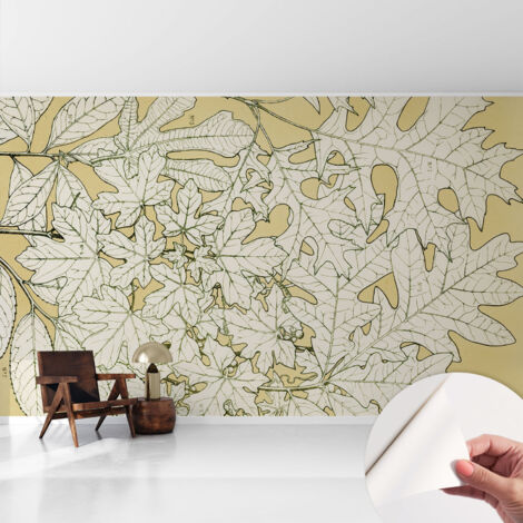 Selbstklebend Tapete modern Wohnzimmer - Wanddekoration - einfach anzubringen Baumblätter 416x254 cm