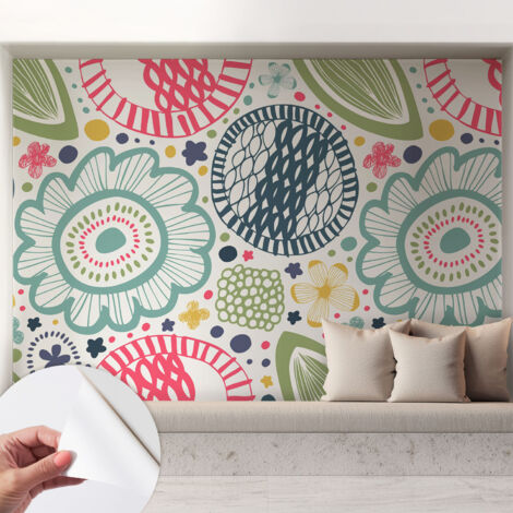 Selbstklebend Tapete modern Wohnzimmer - Wanddekoration - einfach anzubringen Blumenmuster 208x146 cm