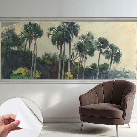 Selbstklebend Tapete modern Wohnzimmer - Wanddekoration - einfach anzubringen Exotische Palmen 250x104 cm