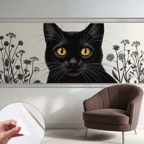 Selbstklebend Tapete modern Wohnzimmer - Wanddekoration - einfach anzubringen Katzenblumen 250x104 cm