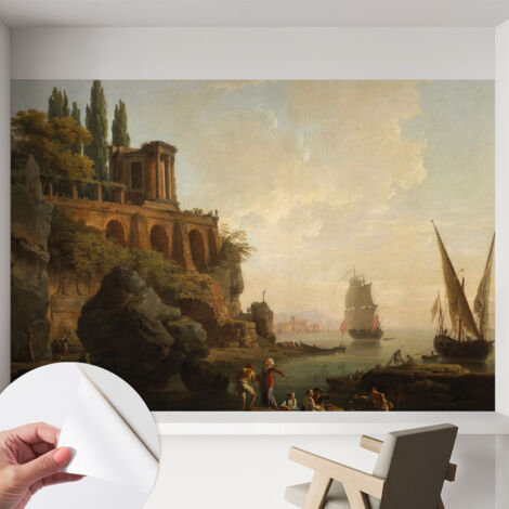 Selbstklebend Tapete modern Wohnzimmer - Wanddekoration - einfach anzubringen Meereslandschaft 152x104 cm