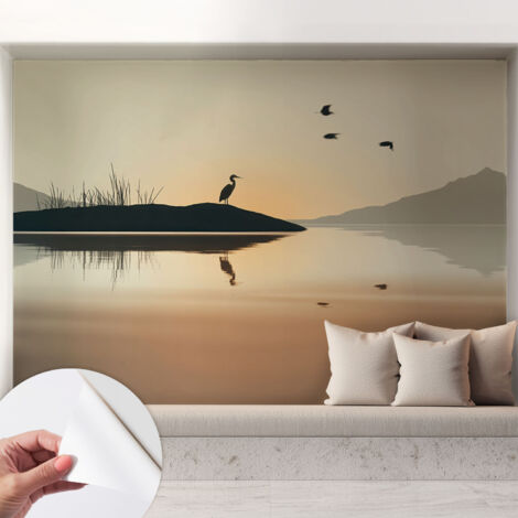 Selbstklebend Tapete modern Wohnzimmer - Wanddekoration - einfach anzubringen Morgenstille 208x146 cm