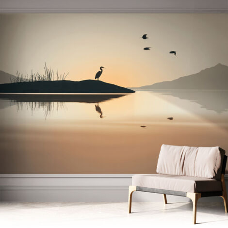 Selbstklebend Tapete modern Wohnzimmer - Wanddekoration - einfach anzubringen Morgenstille 312x219 cm