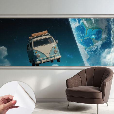 Selbstklebend Tapete modern Wohnzimmer - Wanddekoration - einfach anzubringen Reise ins All 250x104 cm