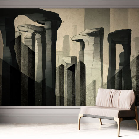 Selbstklebend Tapete modern Wohnzimmer - Wanddekoration - einfach anzubringen Rohes Bauwerk 312x219 cm